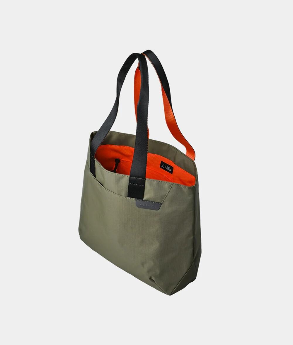 NWT Alpaka Elements Travel Shopping Tote Medium Green/Orange | Axoflux 210D